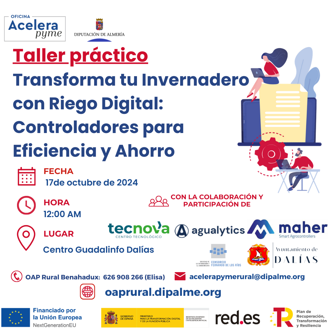 Taller práctico TRANSFORMA TU INVERNADERO CON RIEGO DIGITAL: CONTROLADORES PARA EFICIENCIA Y AHORRO